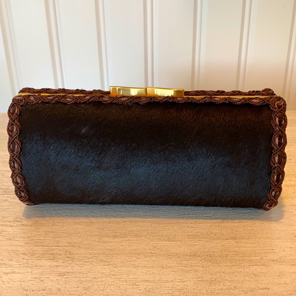 Lorren Bell brown vintage cowhide clutch